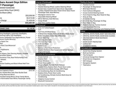 New 2025 Subaru Ascent Bronze Edition w/ Onyx Package image 5