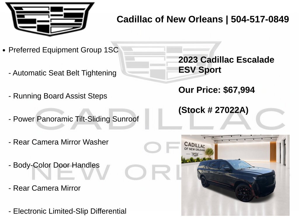 Used 2023 Cadillac Escalade ESV Sport w/ LPO, ONYX Package AWD/4WD image 7