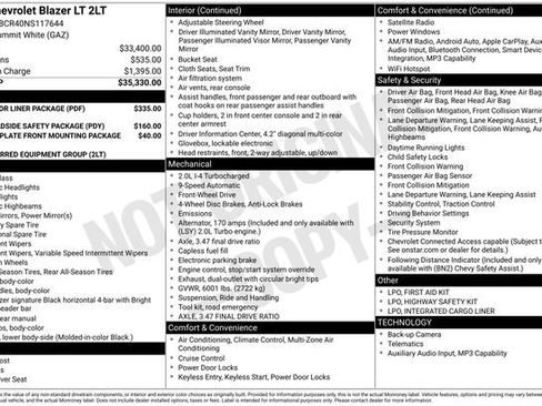 Used 2022 Chevrolet Blazer LT w/ LPO, Floor Liner Package FWD image 1