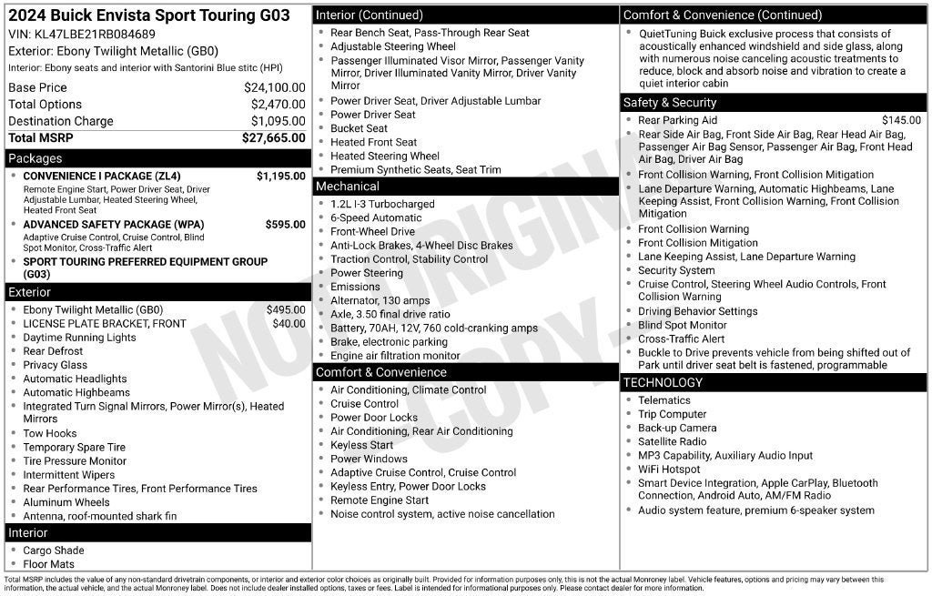 Used 2024 Buick Envista Sport Touring w/ Convenience I Package FWD image 5