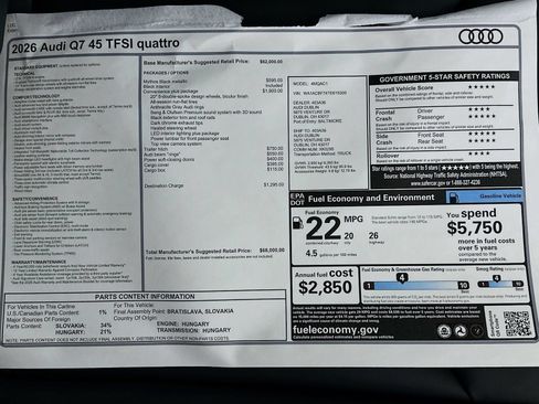 New 2026 Audi Q7 2.0T Premium AWD/4WD image 48