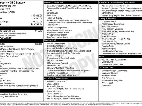 Used 2023 Lexus NX 350 AWD w/ Cold Area Package image 22