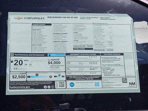 New 2026 Chevrolet Silverado 1500 W/T RWD image 18