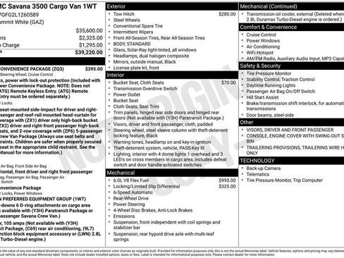 Used 2020 GMC Savana 3500 w/ Driver Convenience Package RWD image 17