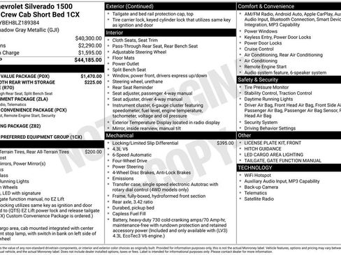 Used 2020 Chevrolet Silverado 1500 Custom w/ Custom Value Package AWD/4WD image 2