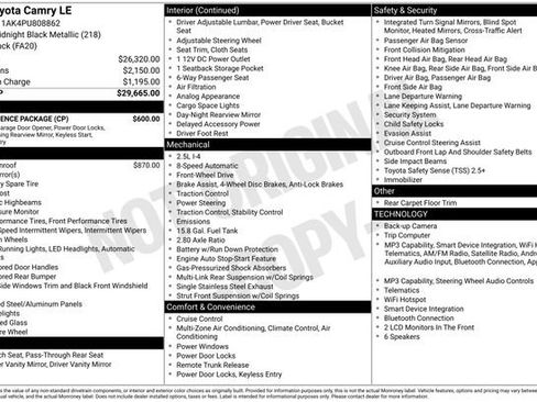 Used 2023 Toyota Camry LE w/ Convenience Package FWD image 66