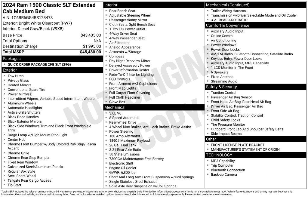 Used 2024 RAM 1500 Classic SLT RWD image 5
