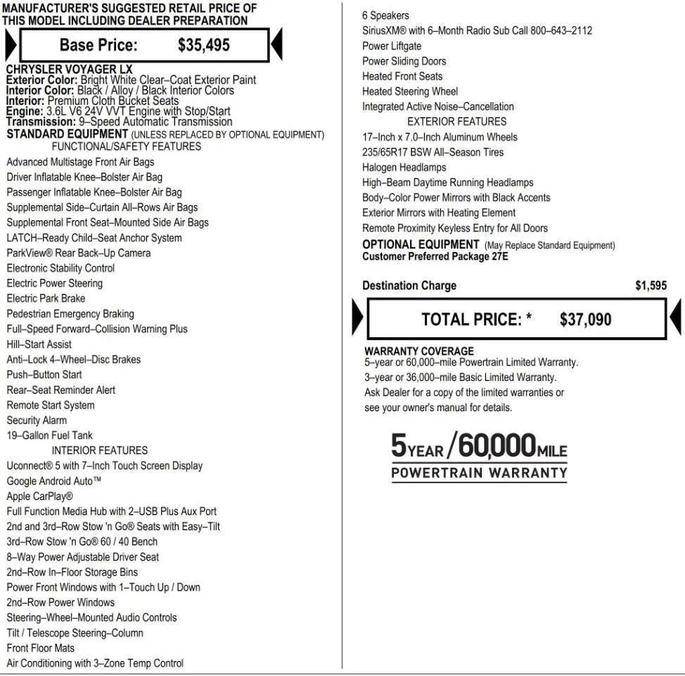 Used 2023 Chrysler Voyager LX FWD image 8