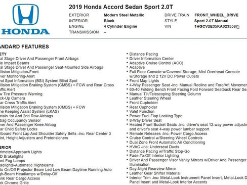 Used 2019 Honda Accord Sport image 17