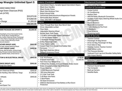 Used 2021 Jeep Wrangler Unlimited Sport AWD/4WD image 31