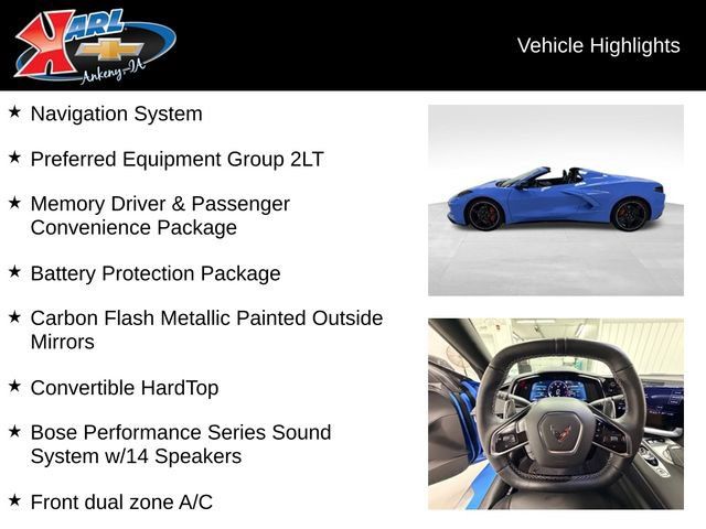 Certified 2023 Chevrolet Corvette Stingray Preferred Conv w/ Battery Protection Package RWD image 2