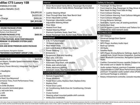 Used 2020 Cadillac CT5 Luxury w/ Sun And Sound Package RWD image 22