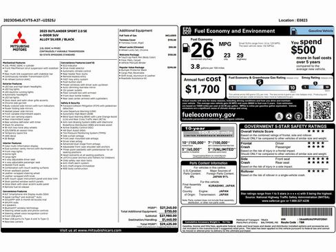 Used 2023 Mitsubishi Outlander Sport SE image 2