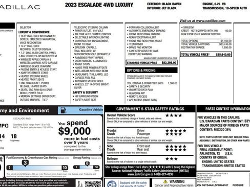Used 2023 Cadillac Escalade Luxury AWD/4WD image 16