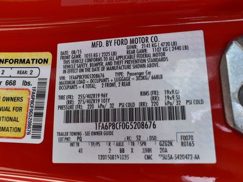 Used 2016 Ford Mustang GT Premium w/ GT Performance Package RWD image 37