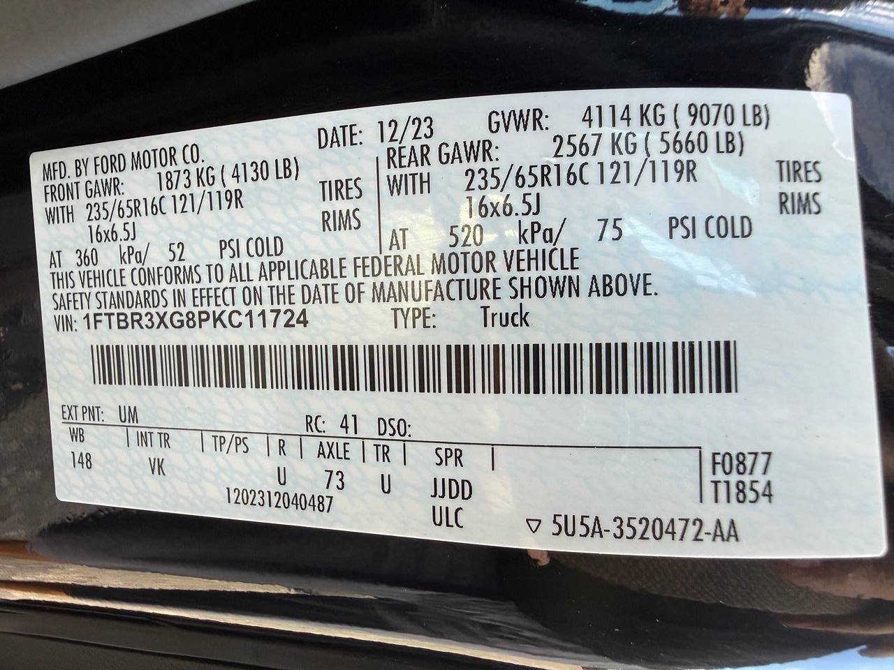 Used 2023 Ford Transit 250 148 High Roof Extended w/ Load Area Protection Package RWD image 40