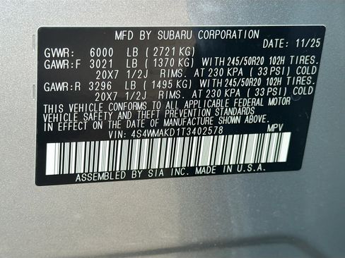 New 2026 Subaru Ascent Touring image 45
