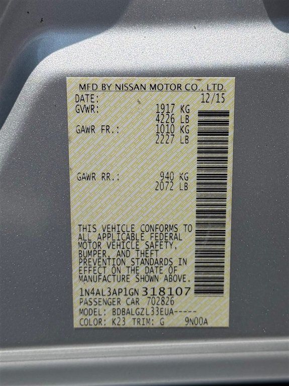 Used 2016 Nissan Altima 2.5 S w/ Power Driver Seat Package FWD image 35