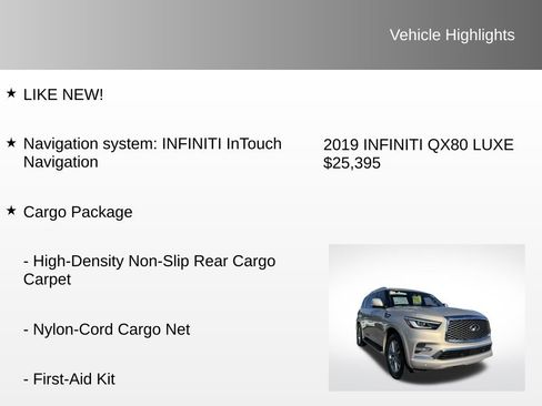 Used 2019 INFINITI QX80 Luxe w/ Cargo Package image 8