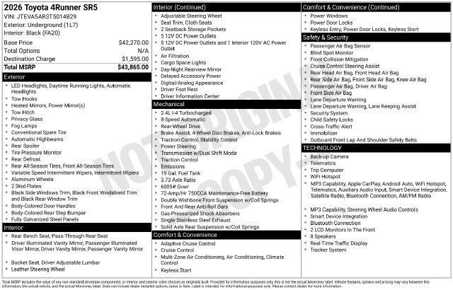 Used 2026 Toyota 4Runner SR5 RWD image 22