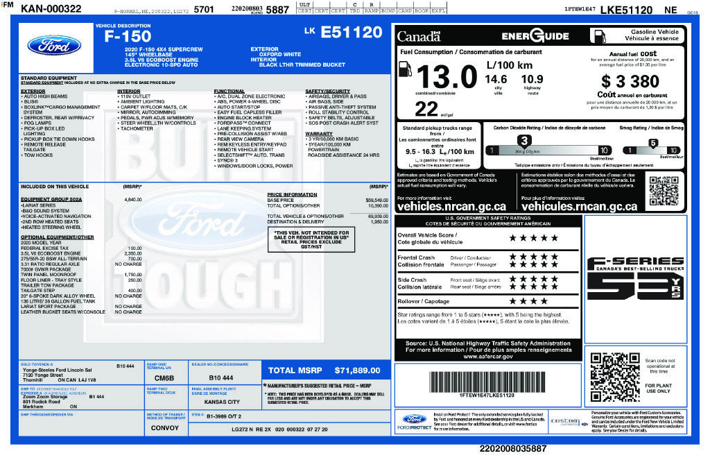 Used 2020 Ford F150 Lariat w/ Equipment Group 502A Luxury AWD/4WD image 5