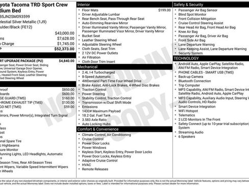Used 2025 Toyota Tacoma TRD Sport w/ TRD Sport Upgrade Package AWD/4WD image 4