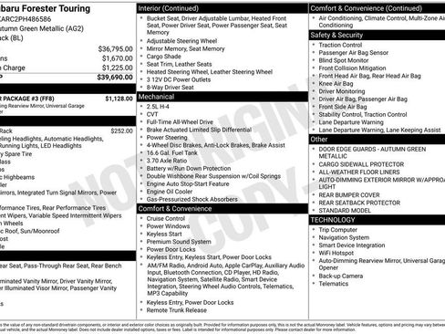 Used 2023 Subaru Forester Touring w/ Popular Package #3 AWD/4WD image 3