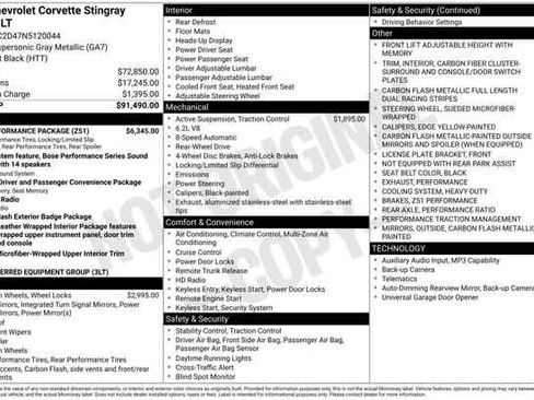 Used 2022 Chevrolet Corvette Stingray Premium Cpe w/ Z51 Performance Package RWD image 36