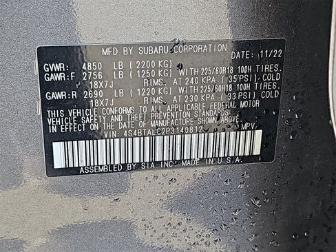 Certified 2023 Subaru Outback Onyx Edition image 14