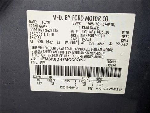 Used 2021 Ford Explorer XLT w/ Equipment Group 202A image 25