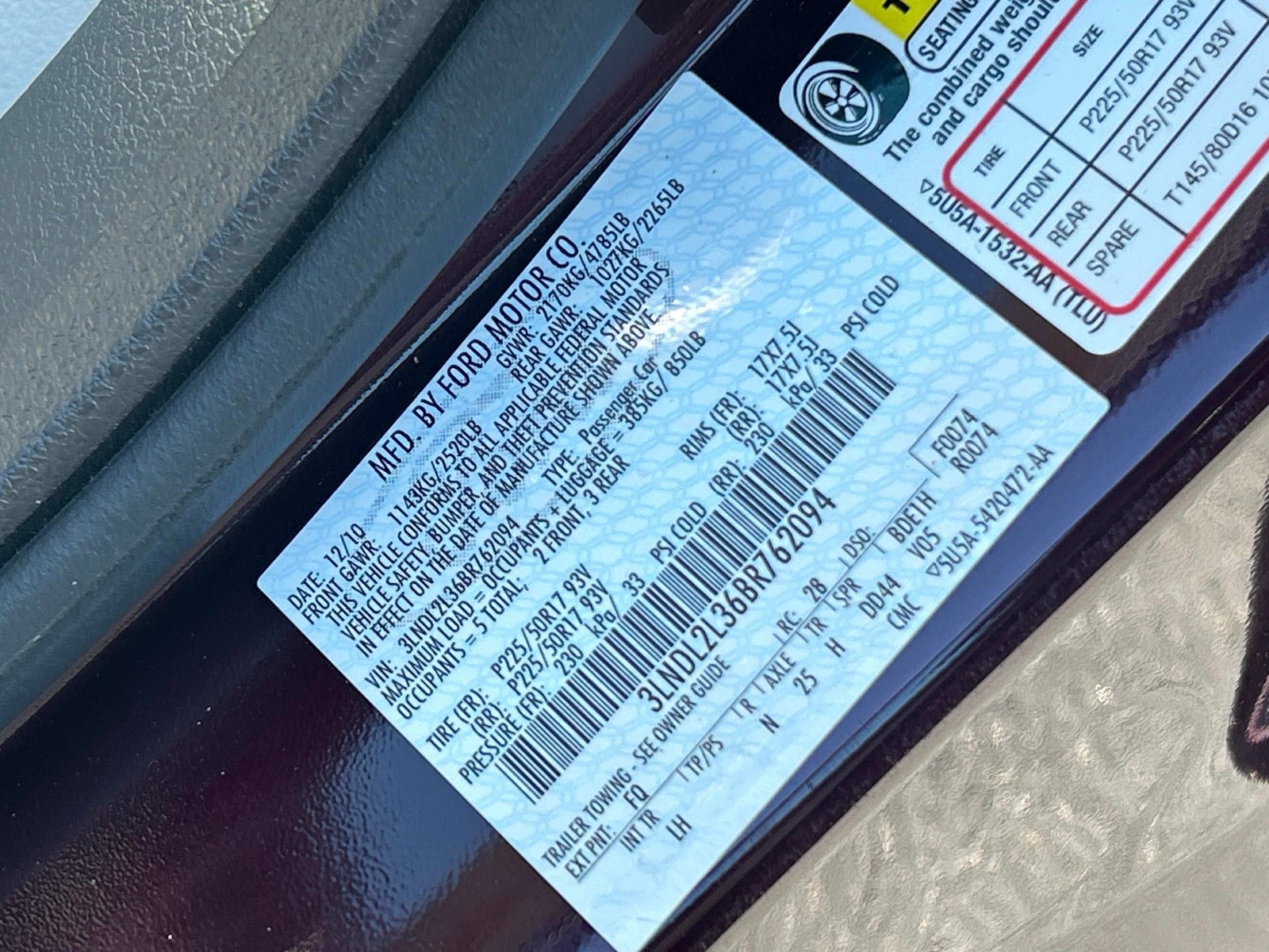 Used 2011 Lincoln MKZ Hybrid w/ 201A Rapid Spec Order Code FWD image 10