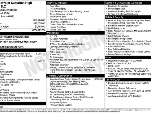 New 2026 Chevrolet Suburban High Country AWD/4WD image 33