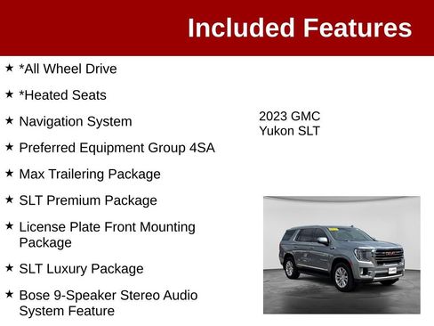 Used 2023 GMC Yukon SLT w/ SLT Premium Package AWD/4WD image 3