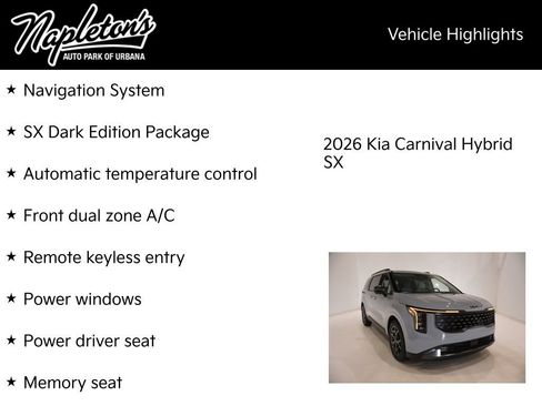 New 2026 Kia Carnival SX w/ SX Dark Edition Package image 15