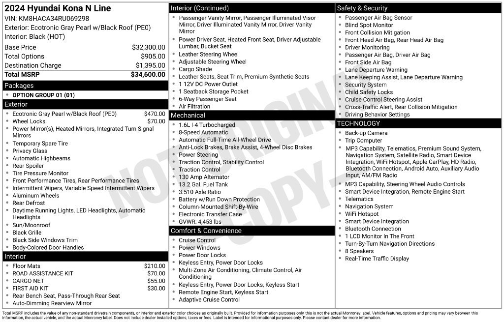 Certified 2024 Hyundai Kona N Line AWD/4WD image 5