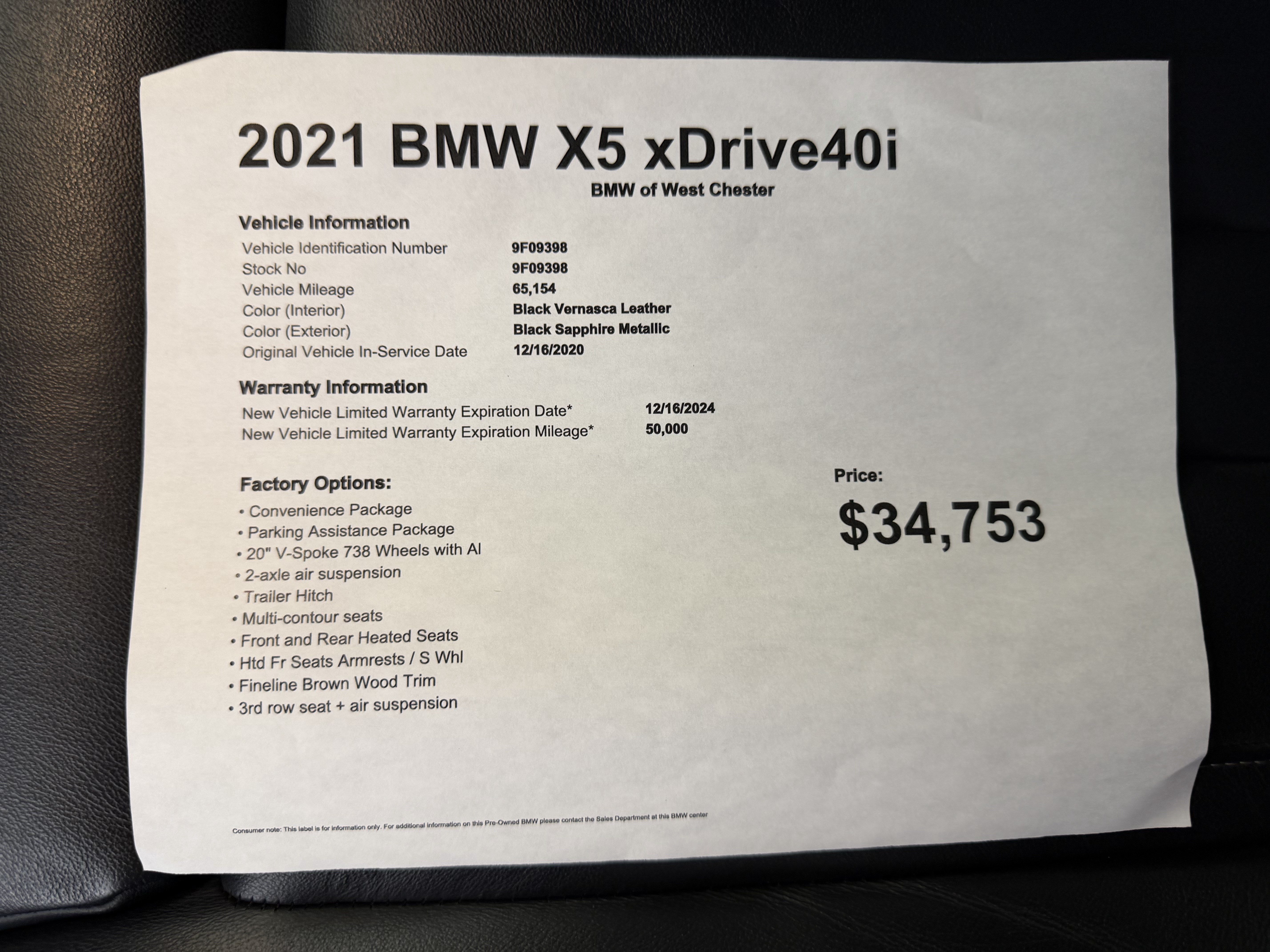 Used 2021 BMW X5 xDrive40i w/ Convenience Package AWD/4WD image 20