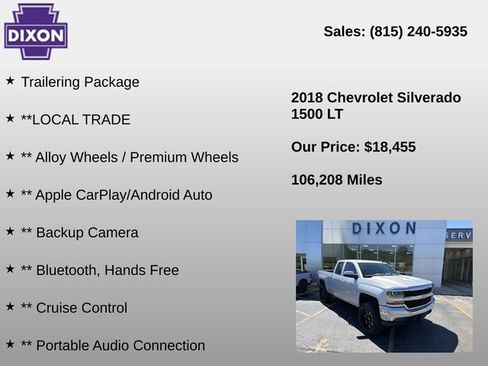 Used 2018 Chevrolet Silverado 1500 LT w/ Trailering Package AWD/4WD image 4
