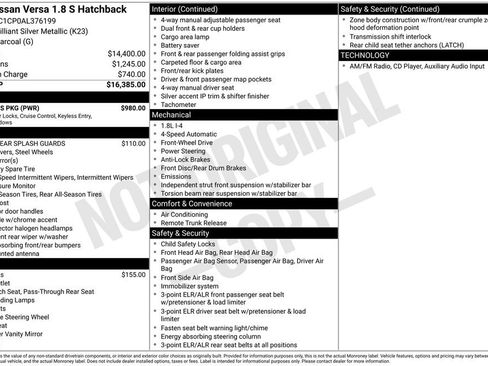 Used 2010 Nissan Versa 1.8 S w/ PWR Plus Pkg image 2