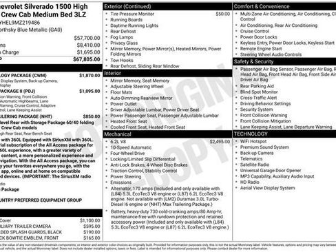Used 2021 Chevrolet Silverado 1500 High Country w/ Technology Package AWD/4WD image 3
