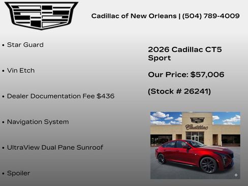 New 2026 Cadillac CT5 Sport RWD image 7
