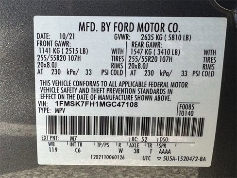 Used 2021 Ford Explorer Limited w/ Equipment Group 301A image 39