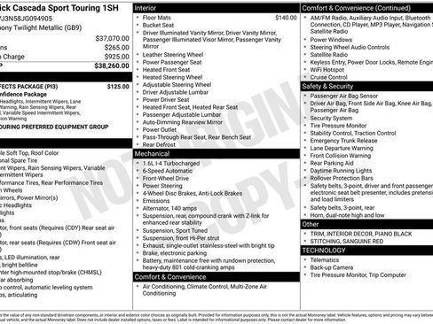Used 2018 Buick Cascada Sport Touring w/ Dark Effects Package image 5