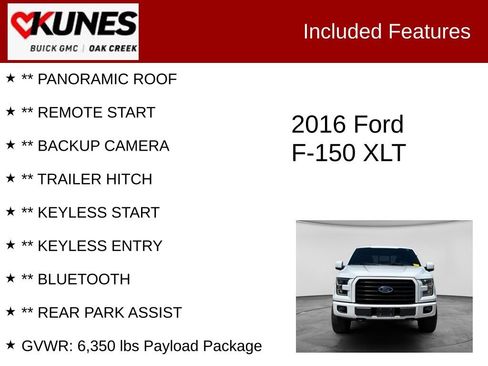Used 2016 Ford F150 XLT w/ Equipment Group 302A Luxury AWD/4WD image 2