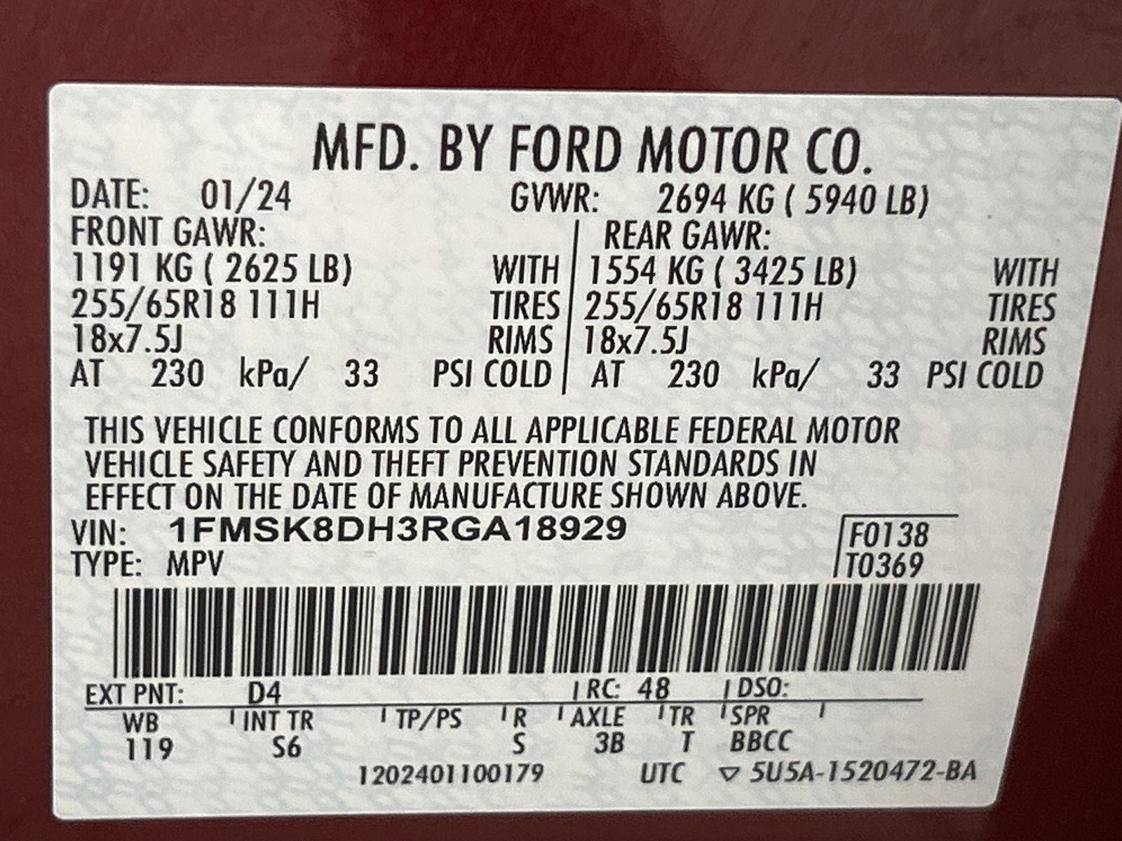 Used 2024 Ford Explorer XLT w/ Equipment Group 202A AWD/4WD image 28