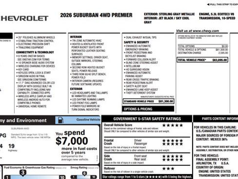 Used 2026 Chevrolet Suburban Premier AWD/4WD image 5