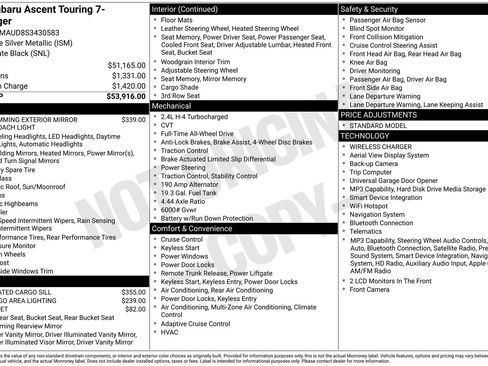 Certified 2025 Subaru Ascent Touring AWD/4WD image 7