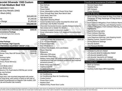 Used 2024 Chevrolet Silverado 1500 Custom w/ LPO, Dark Essentials Package RWD image 1