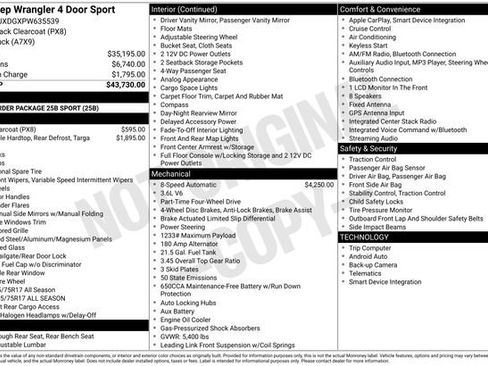 Certified 2023 Jeep Wrangler Unlimited Sport AWD/4WD image 3