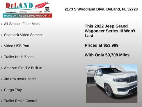 Used 2022 Jeep Grand Wagoneer Series III w/ Rear Seat Video Group 1 AWD/4WD image 5