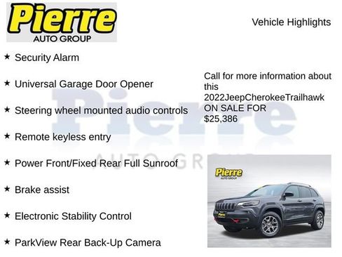 Used 2022 Jeep Cherokee Trailhawk w/ Sun, Sound & Nav Group AWD/4WD image 23